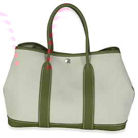 Hermès-Hermès Rose Sakura Rouge Duchesse Toile Militaire Vache Country Garden Party 30-Rose