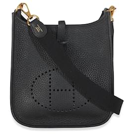 Hermès-Hermès Black Clemence Mini Evelyne TPM 16 GHW-Black