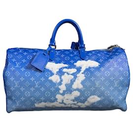 Louis Vuitton-Louis Vuitton Keepall 50 Cloud-Bleu,Bleu clair,Bleu foncé