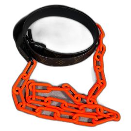 Louis Vuitton Cintura con catena arancione Marrone Arancione
