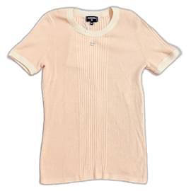 Chanel-Top Rhinestone Logo-Coral