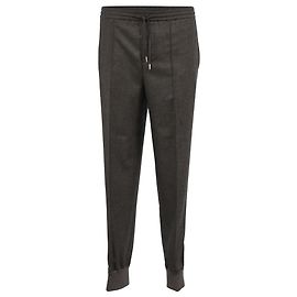 Calças jogger com cordão Hermès em lã marrom Marrom Vermelho
