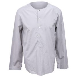 Hermès Non-Collared Shirt in Grey Cotton Grey