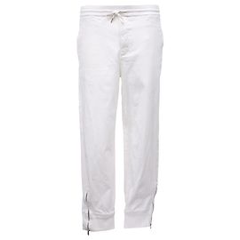 Pantalones rectos con cordón Hermès en algodón blanco Blanco Crudo