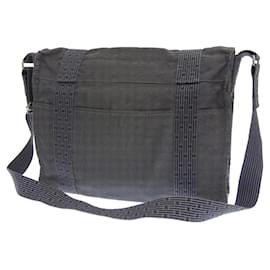 Hermès-Sac à épaule en toile Bazas MM d'Hermès-Gris