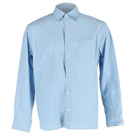 Apc Gestreifte A.P.C. Button-Down-Hemd aus blauer Baumwolle Blau Hellblau