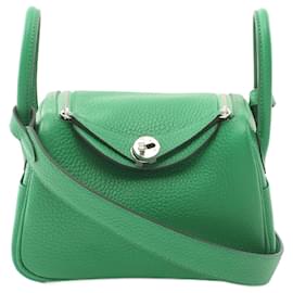 Hermès-Sac à bandoulière mini Lindy Hermes vert-Vert