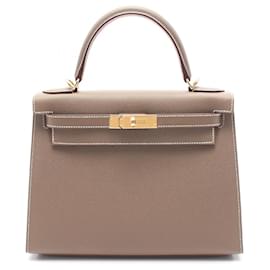 Hermès-Hermes Kelly 28 Handbag Brown-Brown
