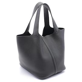 Hermès-Sac à main Hermes Picotin Lock MM Noir-Noir