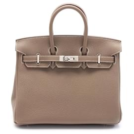 Hermès-Sac à main Hermes Birkin 25 Togo Marron-Marron
