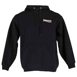 Balenciaga- Balenciaga Political Campaign Printed Hoodie in Black Cotton-Black