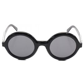 Moncler Plastic Sunglasses Black/White Black