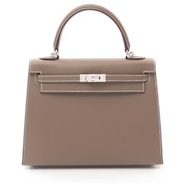 Hermès-Hermes Kelly 25 Handbag Brown-Brown