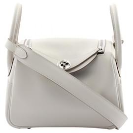 Hermès-Sac à épaule Hermes Lindy Mini Verso-Blanc