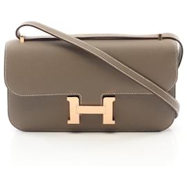 Hermès-Sac à épaule en cuir Epsom Constance d'Hermès-Marron