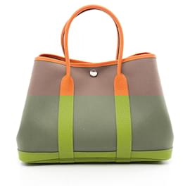 Hermès-Sac Tote TPM Garden Party d'Hermès-Marron,Beige
