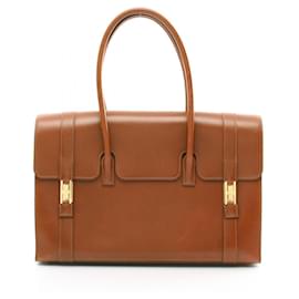 Hermès-Sac à main Hermes Drag 37 en cuir marron-Marron