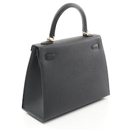 Hermès-Sac à main Hermes Kelly 25 Noir-Noir