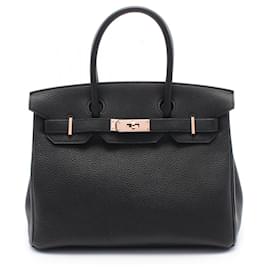 Hermès-Sac à main Hermes Birkin 30 Togo Noir-Noir