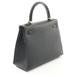 Hermès-Sac à main Hermes Kelly 25 Noir-Noir