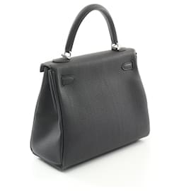 Hermès-Hermes Kelly 25 Togo Handbag Black-Black