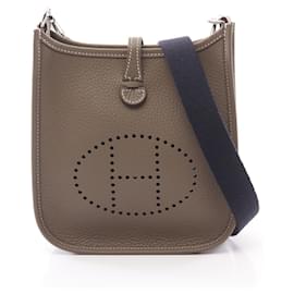 Hermès-Sac à épaule Hermes Evelyne TPM Marron-Marron