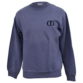 Dior CD Logo Pullover aus navyblauer Baumwolle Blau Marineblau