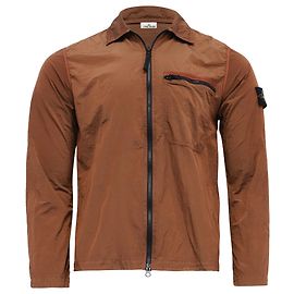 Stone Island Zipped Jacket in Rust Orange Nylon Other Orange