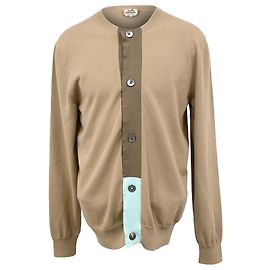 Hermès Knopf-Cardigan aus brauner Wolle Braun