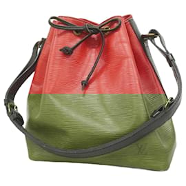 Louis Vuitton-Louis Vuitton Epi Bicolor Petit Noe Shoulder Bag-Black,Red