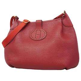 Hermès-Sac à épaule Hermes Rodeo Taurillon Clemence en Rouge Vif-Rouge