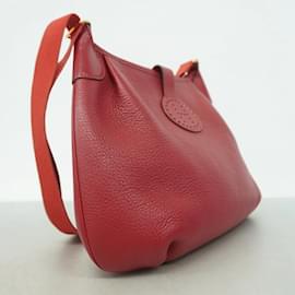 Hermès-Sac à épaule Hermes Rodeo Taurillon Clemence en Rouge Vif-Rouge