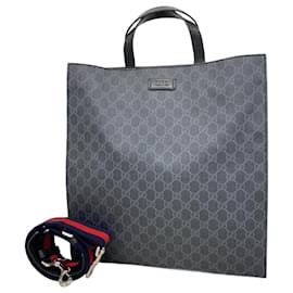 Gucci-Gucci Tote Bag GG Supreme Sherry Line 495559-Black