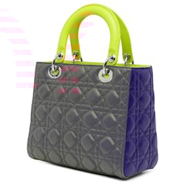 Dior-Dior Pink Medium Tricolor Lambskin Cannage Lady Dior-Pink