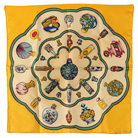 Hermès-Hermès Yellow Qu'Importe Le Flacon Silk Scarf-Yellow