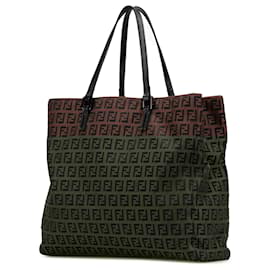Fendi-Fendi Brown Zucchino Canvas Tote-Brown