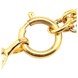 Chanel-Chanel Gold Gold Plated CC Diamond Shape Pendant Necklace-Golden