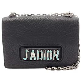 Dior-Dior Black Canyon Grained Lambskin Mosaic J Adior Chain Flap-Black