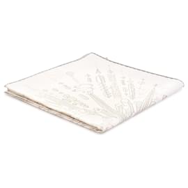 Hermès-Hermès White Please Hold The Line Silk Scarf-White