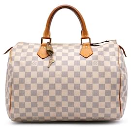 Louis Vuitton-Louis Vuitton White Damier Azur Speedy 30-White