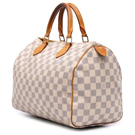 Louis Vuitton-Louis Vuitton White Damier Azur Speedy 30-White
