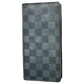 Louis Vuitton-Portefeuille long Louis Vuitton Damier Cobalt-Noir,Bleu