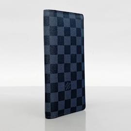 Louis Vuitton-Portefeuille long Louis Vuitton Damier Cobalt-Noir,Bleu