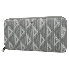Christian Dior-Christian Dior Gray Leather Long Wallet-Brown