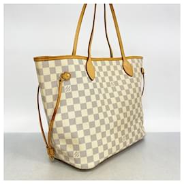 Louis Vuitton-Louis Vuitton Damier Azur Neverfull MM Tote Bag-White