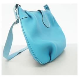 Hermès-Hermes Shoulder Bag Rodeo Togo Blue Jean-Blue