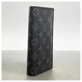 Louis Vuitton-Portefeuille Long Louis Vuitton Monogram Eclipse-Marron,Noir