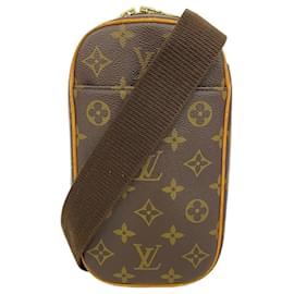 Louis Vuitton-Sac à bandoulière Louis Vuitton Monogram Pochette Ganjou-Marron