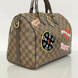 Louis Vuitton-Louis Vuitton Damier LV Stories Patches Speedy Bandouliere 30 Handbag-Multiple colors,Damier ebene