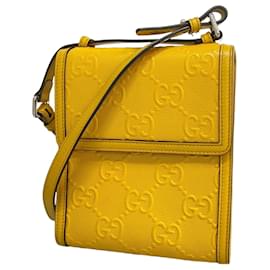 Gucci-Gucci Yellow Leather Shoulder Bag-Yellow